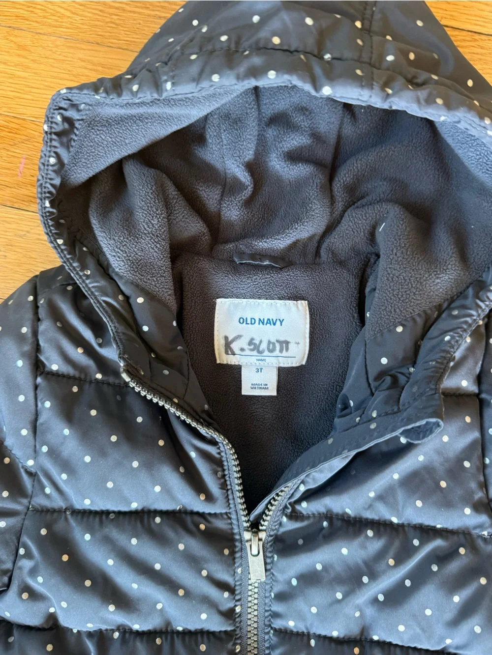 Kids dotted quilted jacket